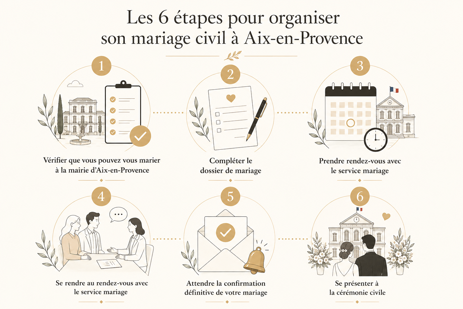 Etapes pour un mariage civil à Aix-en-provence