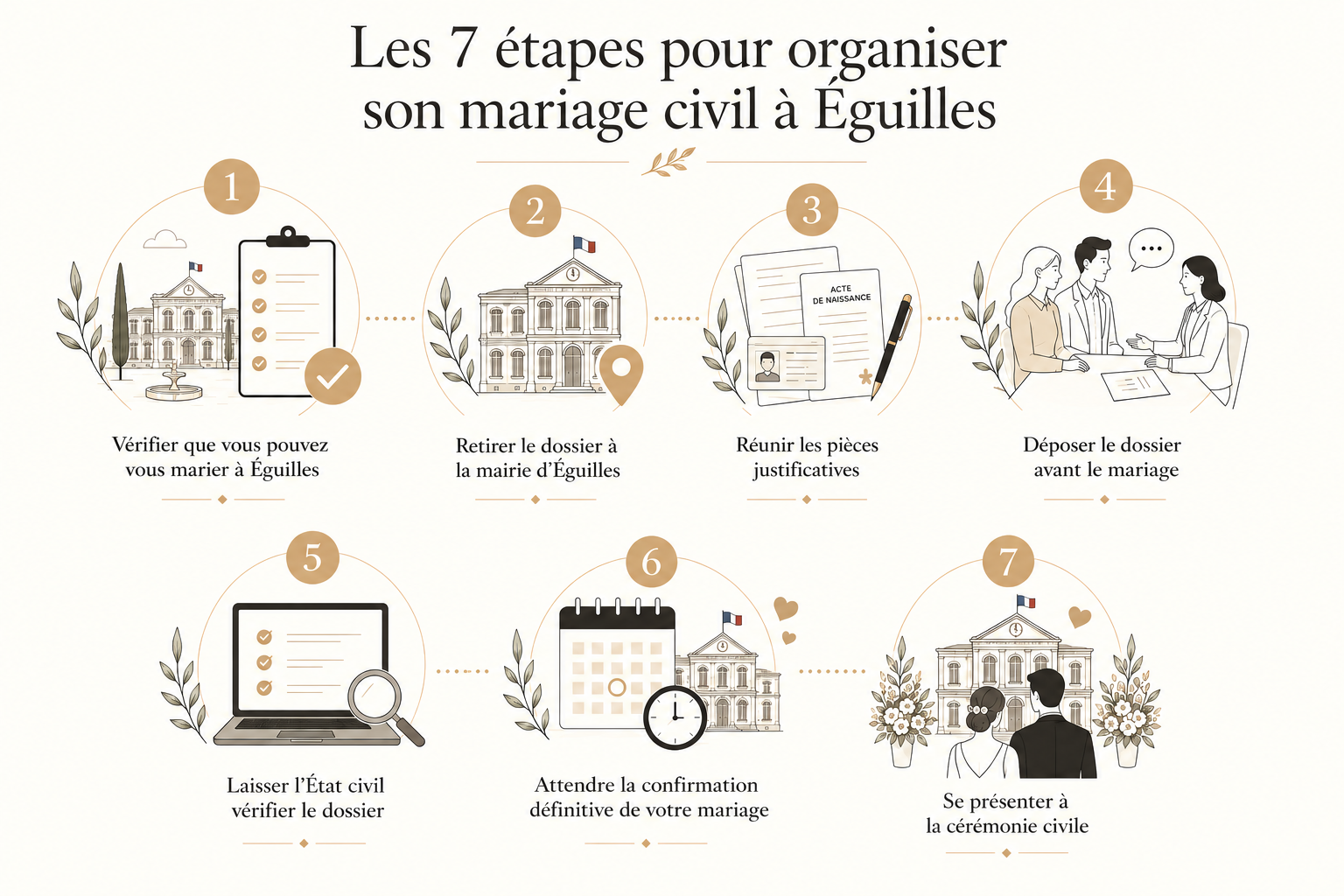 Etapes pour un mariage civil à Éguilles